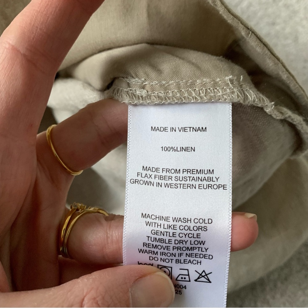 Quince Cream 100% Linen Skirt - Picture 5 of 9